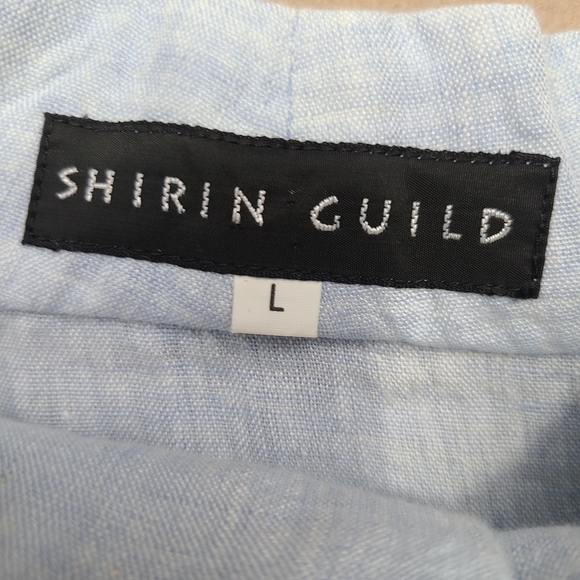 Shirin Guild Light Blue Maxi Skirt & Top Set 100% Linen Blue Size Med/Large - Picture 6 of 8